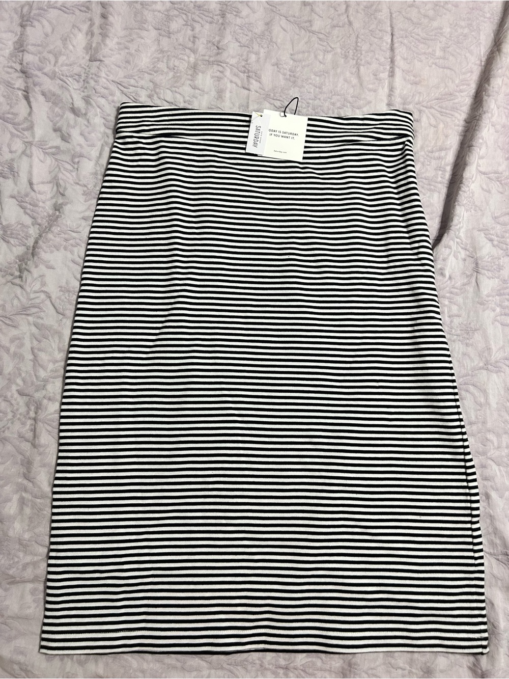 NWT Kate spade Black and White Striped Pencil Skirt